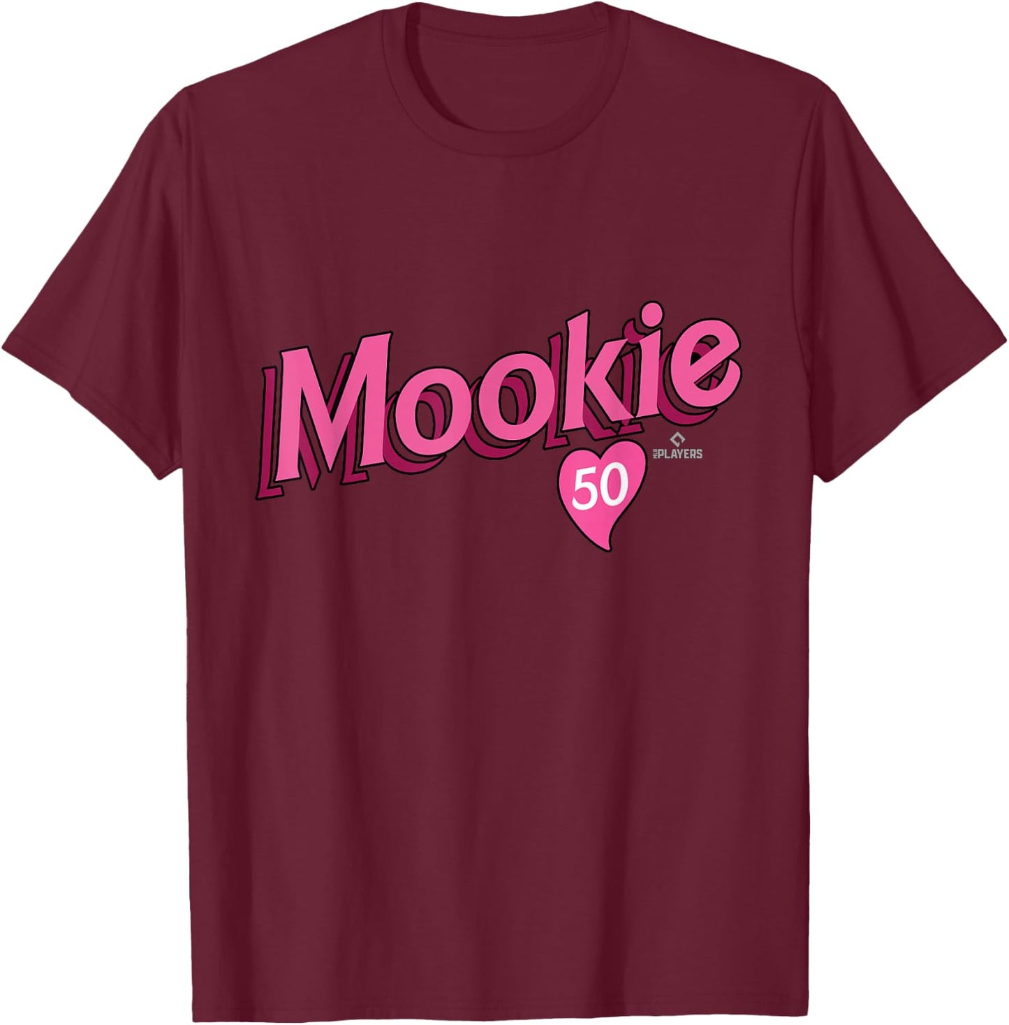 Mookie Betts Los Angeles Baseball Valentine MLBPA T-Shirt - T-Shirt | Maroon