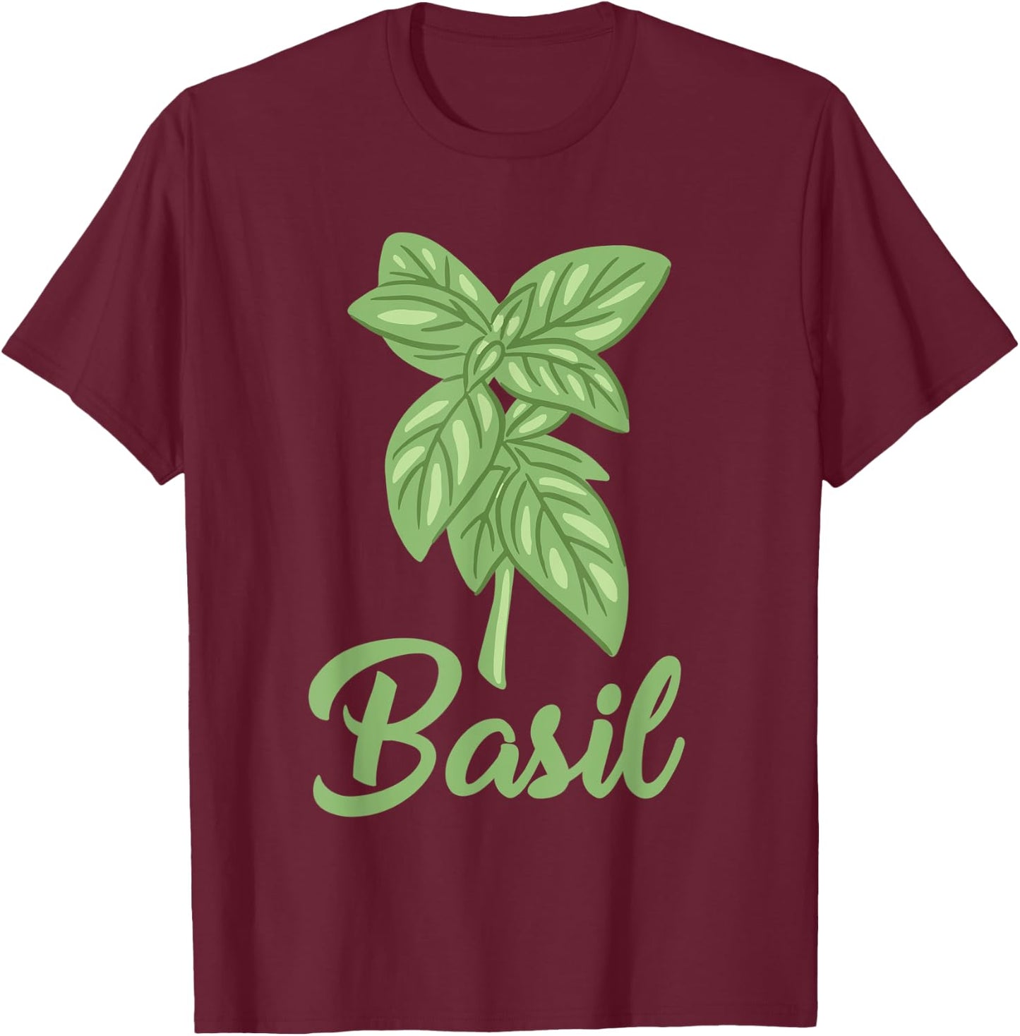 Basil Apparel Gardening Herbs Lover Basil Leaf T-Shirt - T-Shirt | Maroon