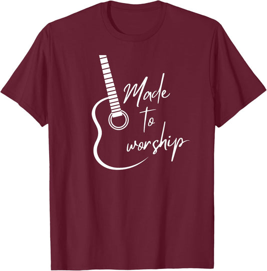 Made To Worship Music Pastor Worship Leader Shirt T-Shirt - T-Shirt | Maroon