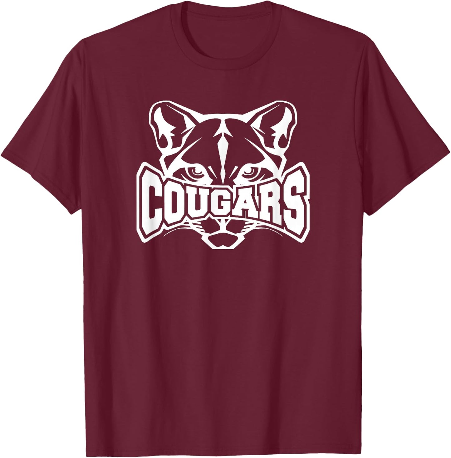 Cougars Teacher Student School Sports Fan Team Spirit T-Shirt - T-Shirt | Maroon