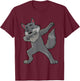 Dabbing Wolf Wolves Animal Lover Men Women Kids T-Shirt - T-Shirt | Maroon