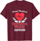 Proud Husband Of An Open-Heart Surgery Survivor Bypass T-Shirt - T-Shirt | Maroon