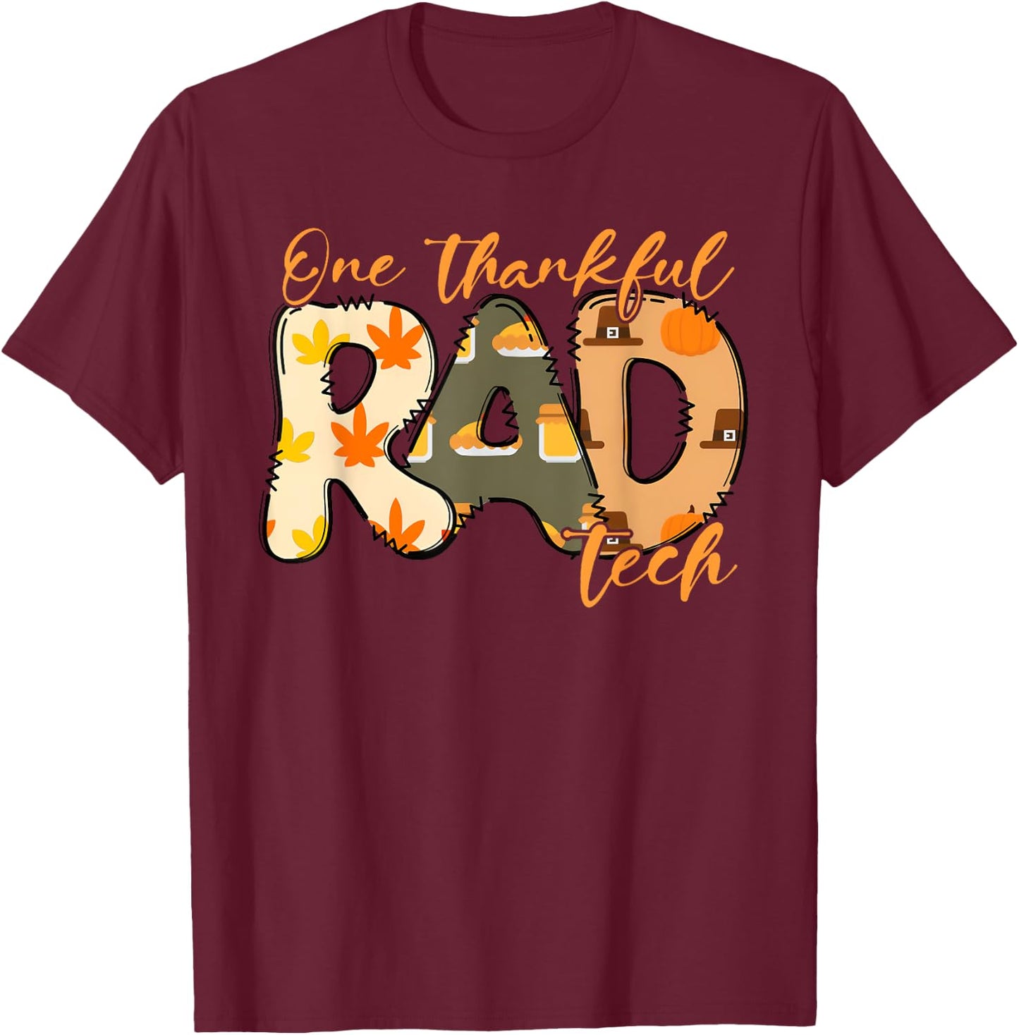 Thanksgiving Radiology One Thankful Rad Tech Medical Student T-Shirt - T-Shirt | Maroon