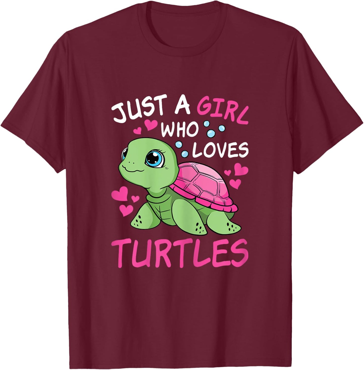 Just A Girl Who Loves Turtles Ocean Animal Sea Turtle Kids T-Shirt - T-Shirt | Maroon