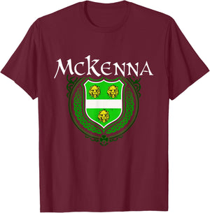 McKenna Surname Irish Clan Tartan Badge Ireland T-Shirt - T-Shirt | Maroon