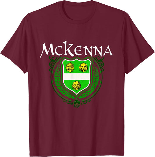 McKenna Surname Irish Clan Tartan Badge Ireland T-Shirt - T-Shirt | Maroon
