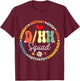 D/HH Squad Teacher Teachers Groovy ASL Interpreter T-Shirt - T-Shirt | Maroon
