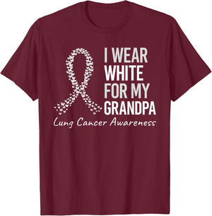 I Wear Grandpa For My Aunt Lung Cancer Awareness Warrior T-Shirt - T-Shirt | Maroon