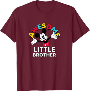 Disney - Mickey Awesome Little Brother T-Shirt - T-Shirt | Maroon