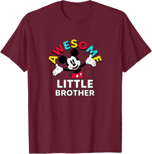 Disney - Mickey Awesome Little Brother T-Shirt - T-Shirt | Maroon