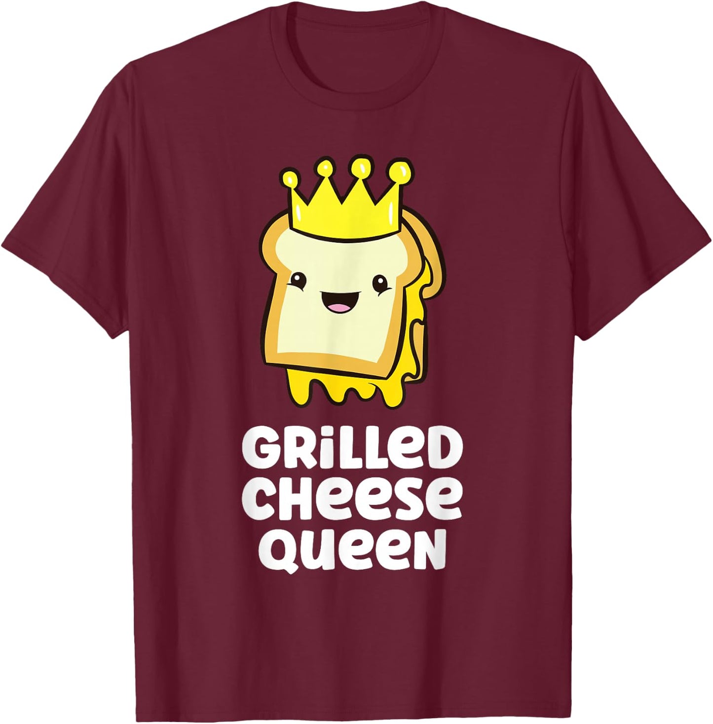 Grilled Cheese Partner Outfit Grilled Cheese Queen T-Shirt - T-Shirt | Maroon