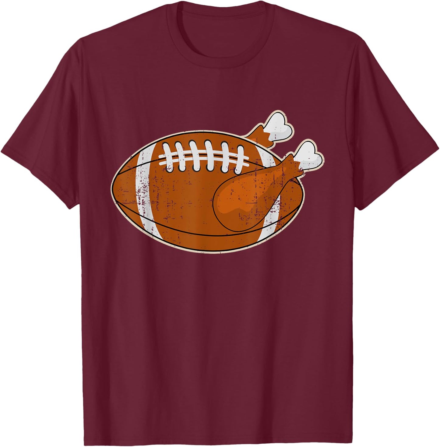 Funny turkey football for thanksgiving holiday season T-Shirt - T-Shirt | Maroon