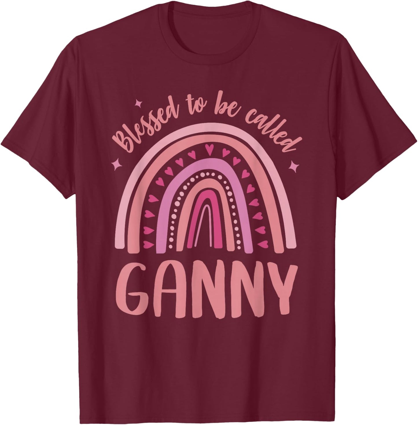 Ganny for Grandma Women Mother's Day Blessed Ganny T-Shirt - T-Shirt | Maroon