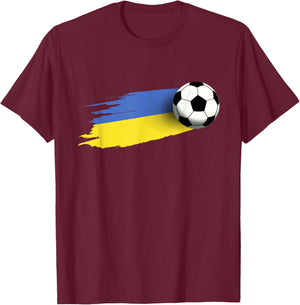 Ukraine Flag Jersey Ukrainian Soccer Team Ukrainian T-Shirt - T-Shirt | Maroon