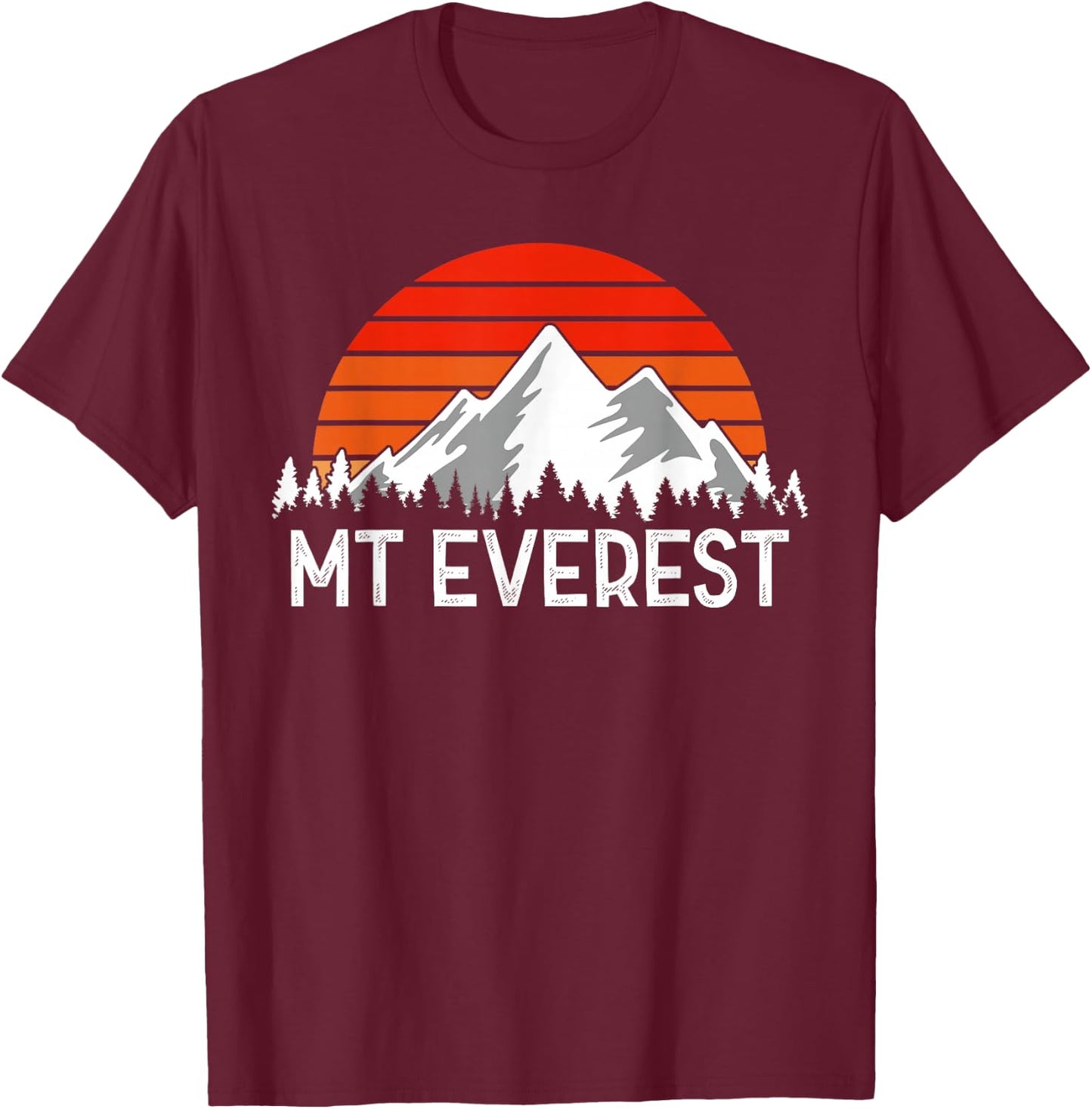 Mount Everest Mountains T-Shirt - T-Shirt | Maroon