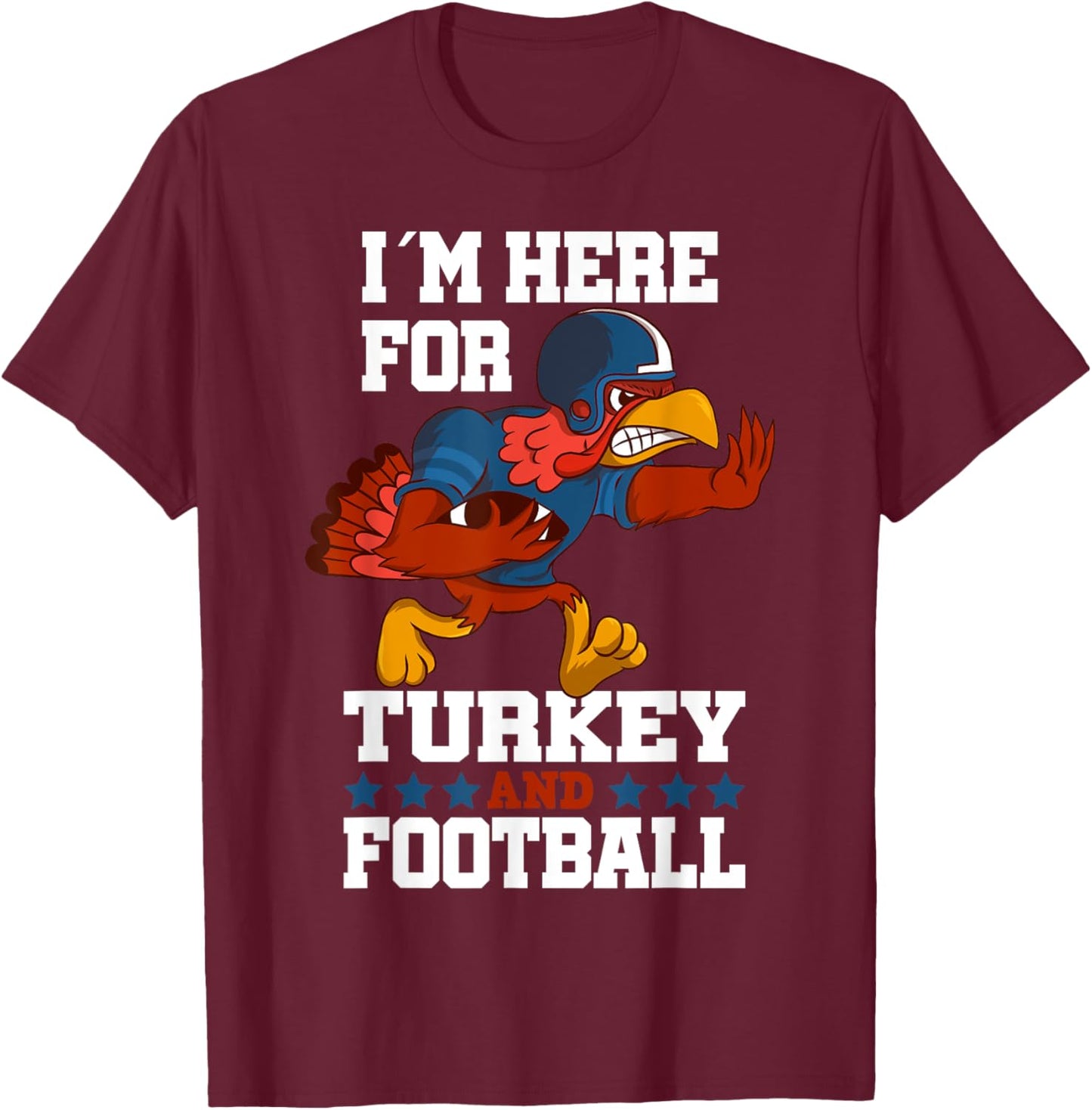 Thanksgiving Turkey and Football T-Shirt - T-Shirt | Maroon