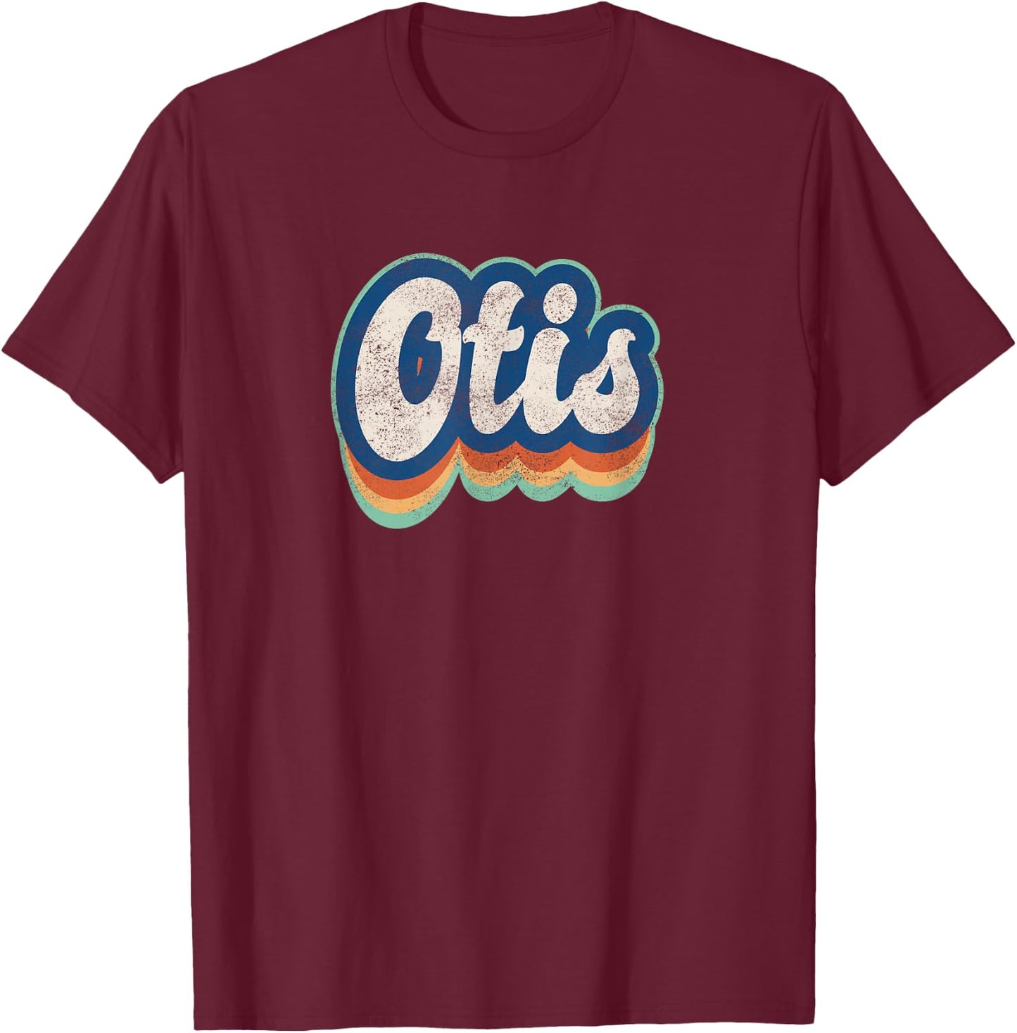 Otis First Name Boy Vintage Style 70s 80s Personalized T-Shirt - T-Shirt | Maroon