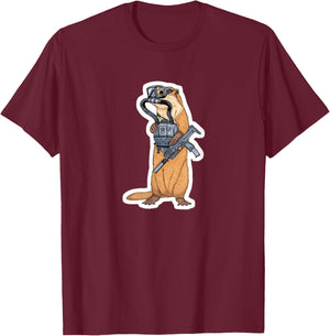 Cute Tactical Operator Military Otter Veteran T-Shirt - T-Shirt | Maroon