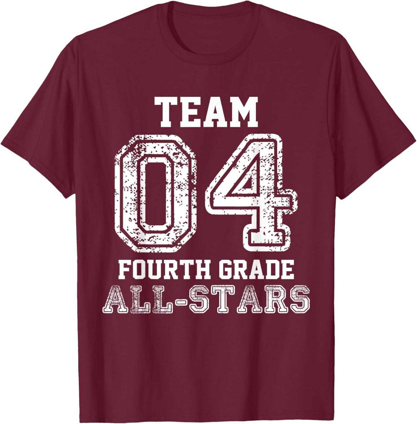 School Team 4th Grade All-Stars Sports Jersey T-Shirt - T-Shirt | Maroon