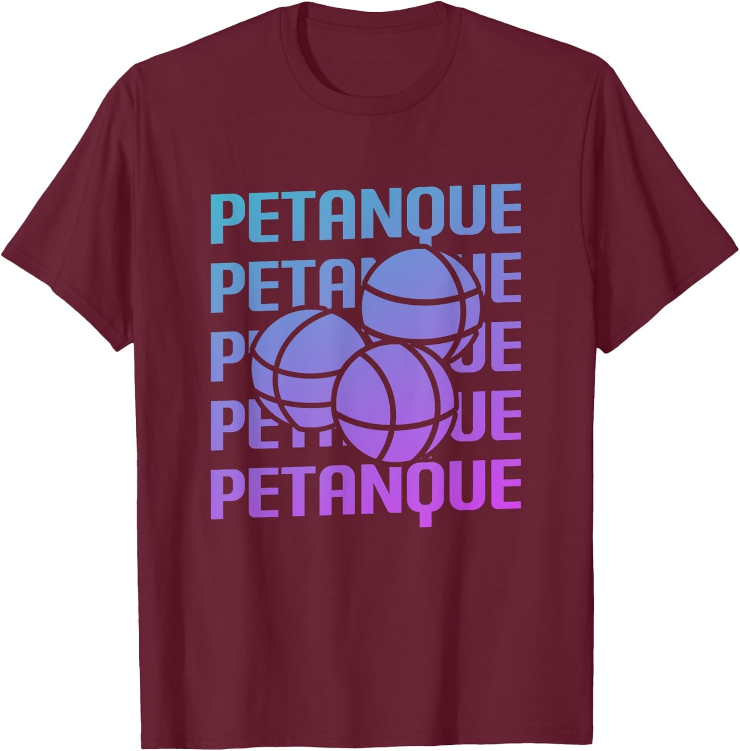 Retro Vintage Classic Petanque Player T-Shirt - T-Shirt | Maroon