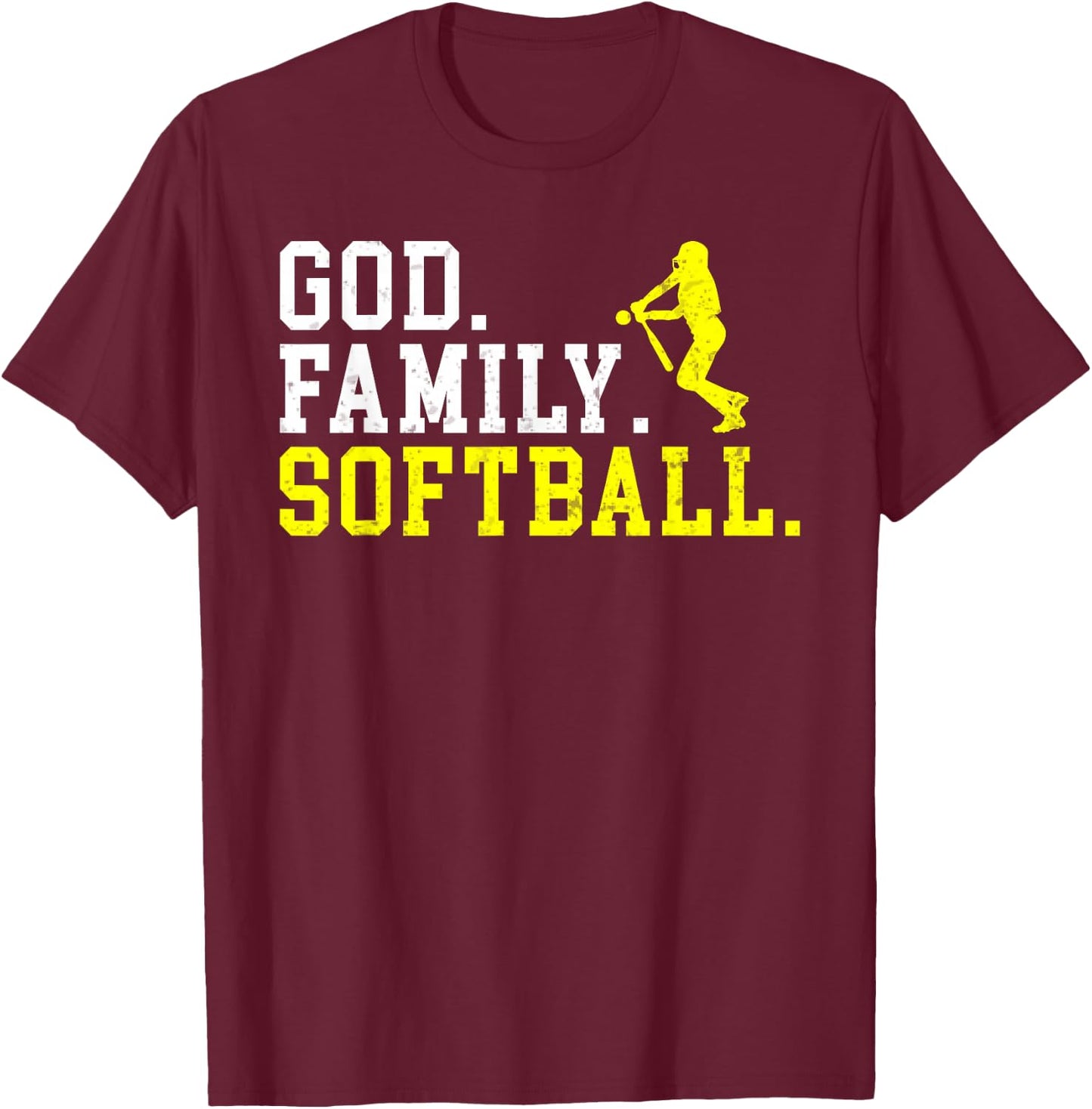 God Family Softball T-Shirt - T-Shirt | Maroon