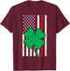 Shamrock American Flag Red Line St Patricks Day Firefighter Women Kids Men T-Shirt - T-Shirt | Maroon