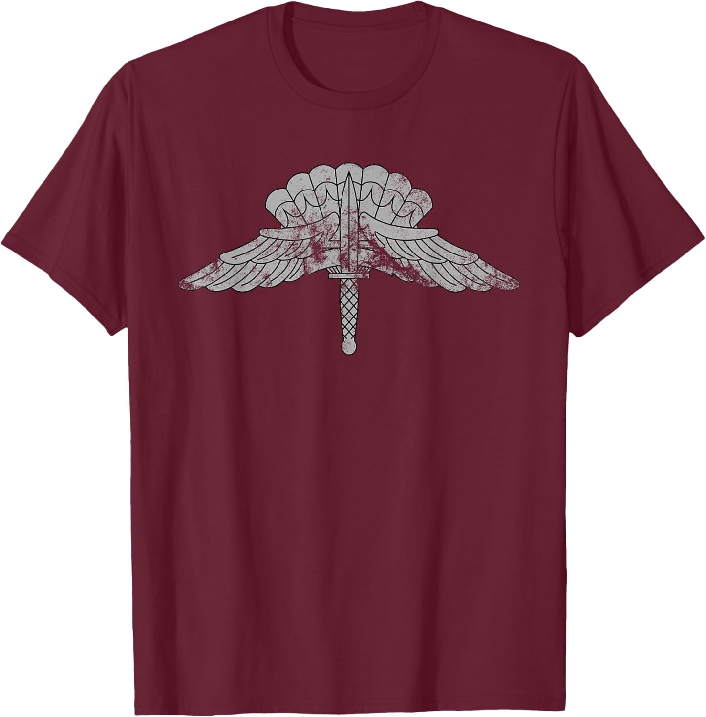 Military Freefall Parachutist Badge - US Army Distressed T-Shirt - T-Shirt | Maroon