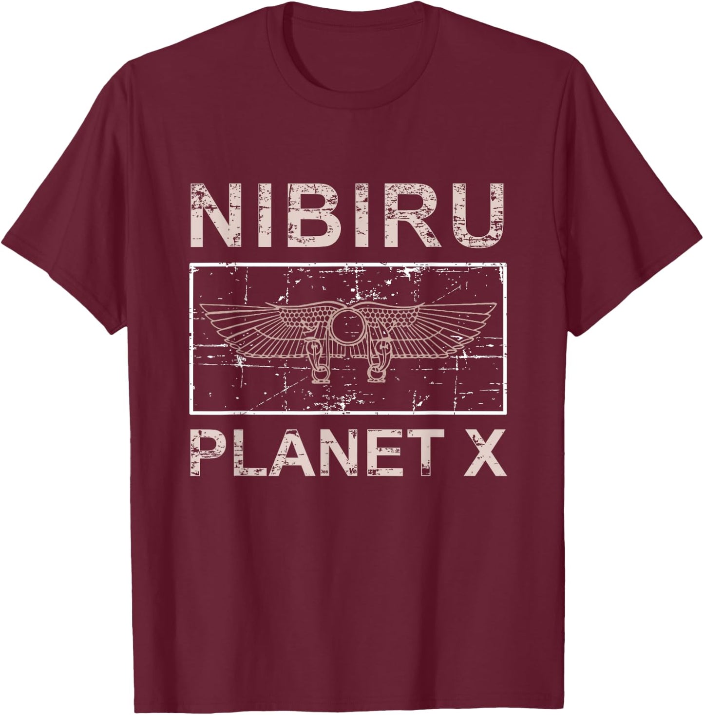 NIBIRU Planet Winged Sun Anunnaki Ancient Egyptian T-Shirt - T-Shirt | Maroon