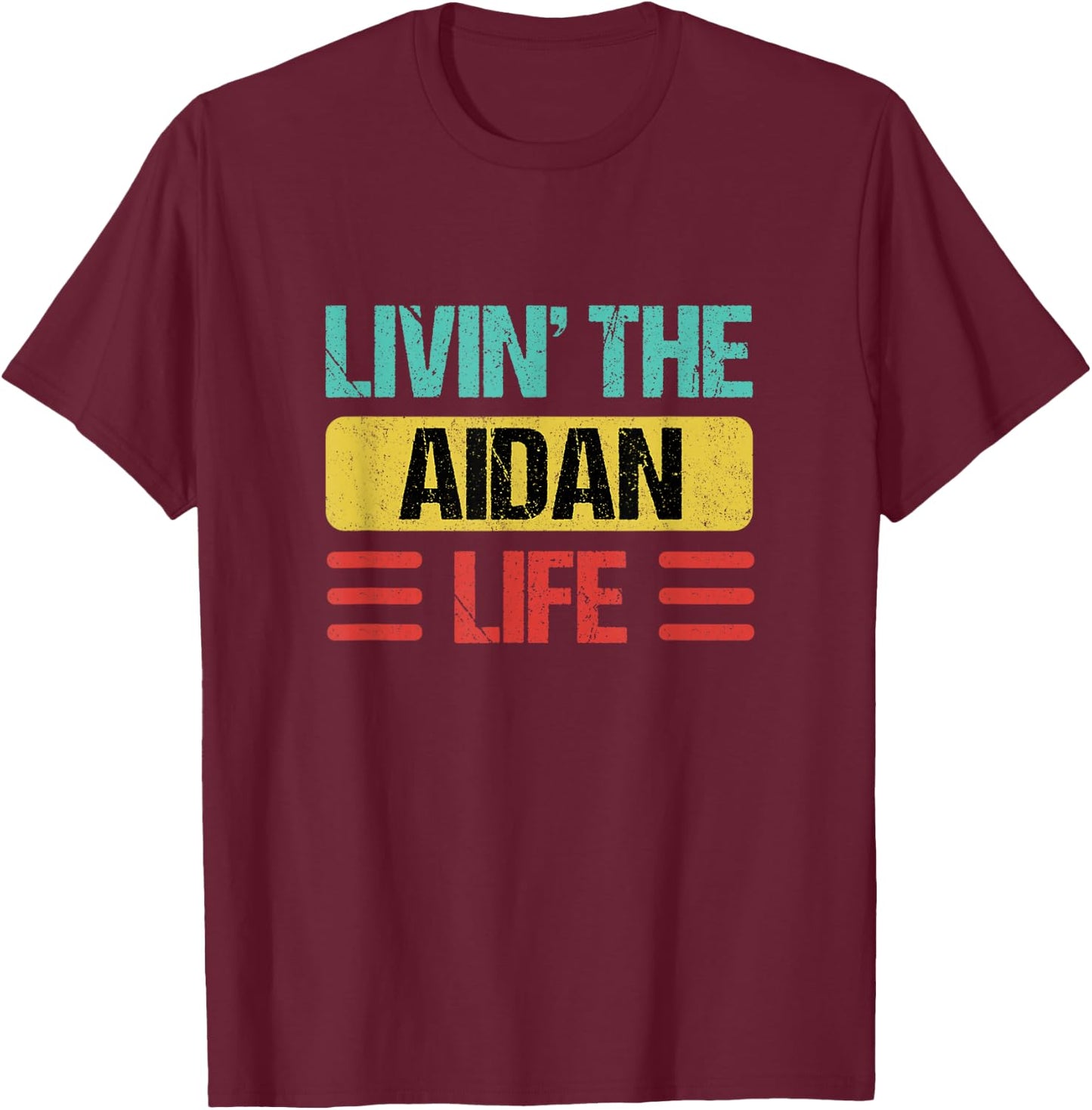 Aidan Name T-Shirt - T-Shirt | Maroon