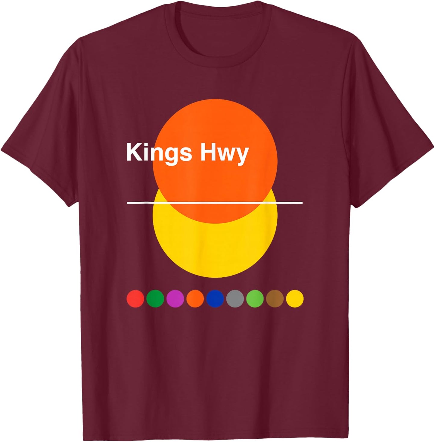 Kings Highway - Brooklyn - Midwood / Sheepshead Bay T-Shirt - T-Shirt | Maroon
