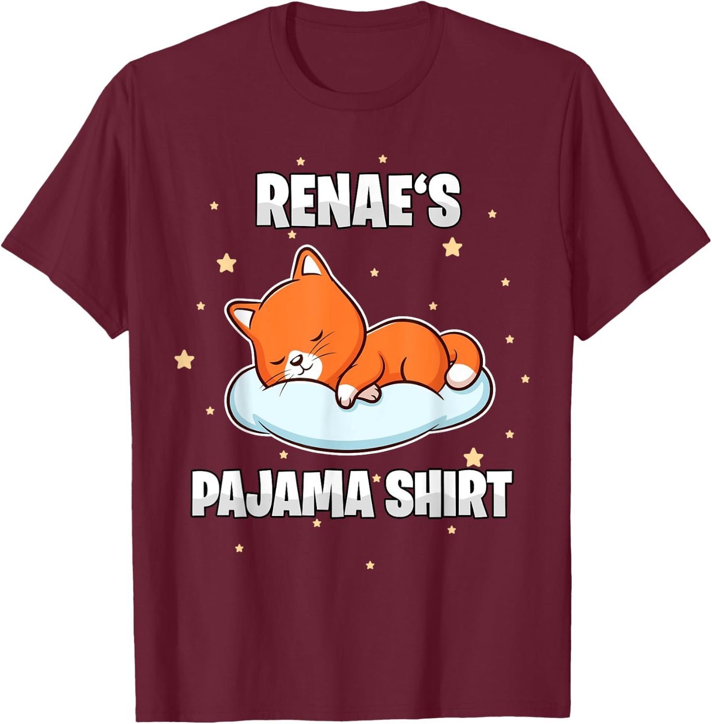 Renae's Pajama Shirt - Personalized Sleeping T-Shirt - T-Shirt | Maroon