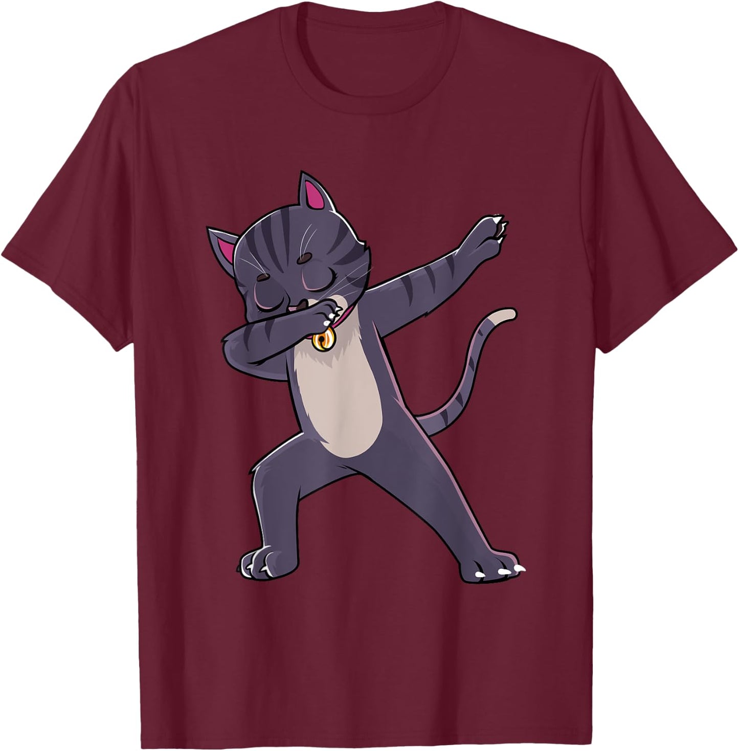 Dabbing Cat Kitten Kitty Men Women Kids T-Shirt - T-Shirt | Maroon