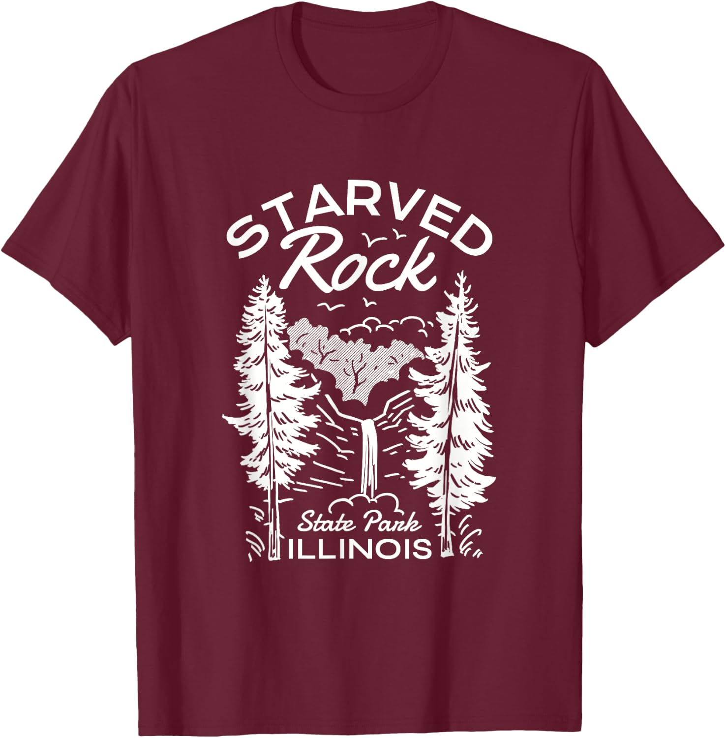 Starved Rock State Park Illinois Nature T-Shirt - T-Shirt | Maroon