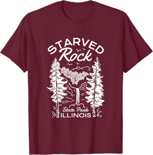 Starved Rock State Park Illinois Nature T-Shirt - T-Shirt | Maroon