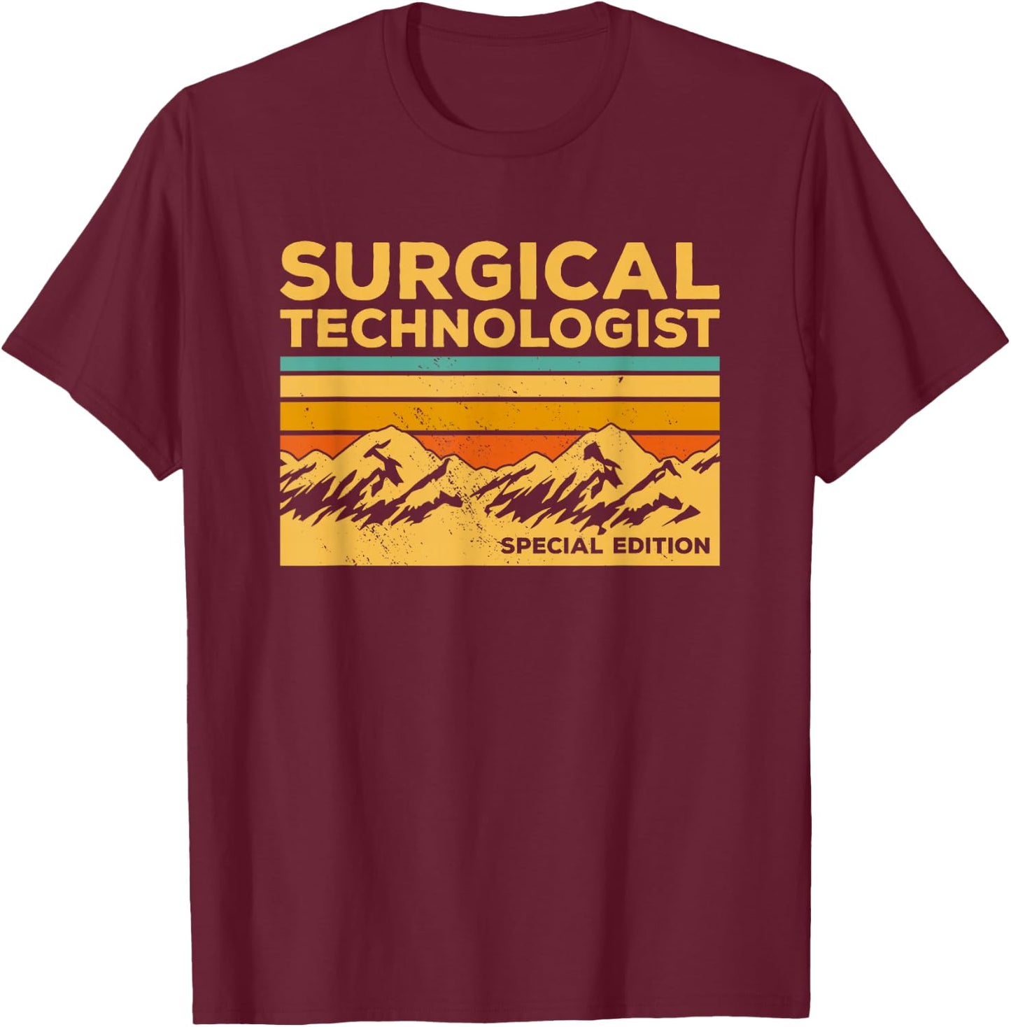 Vintage Surgical Technologist Scrub Tech T-Shirt - T-Shirt | Maroon