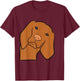 Cute Vizsla Dog Peeking From Side Hungarian Vizsla T-Shirt - T-Shirt | Maroon