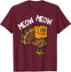 Turkey Paper Bag Meow Funny Thanksgiving Cat Men Women Kids T-Shirt - T-Shirt | Maroon