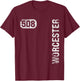 Worcester Massachusetts 508 Area Code Vintage Retro T-Shirt - T-Shirt | Maroon