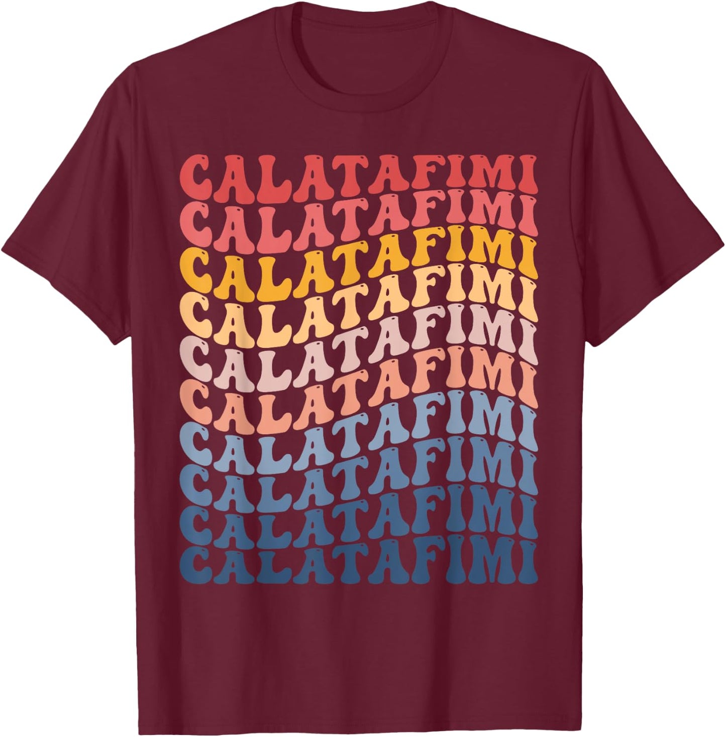 Calatafimi City Groovy Retro T-Shirt - T-Shirt | Maroon