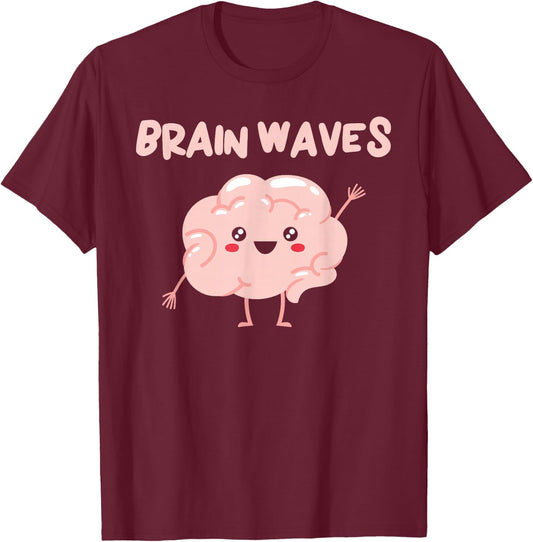 Brain Waves Brain Science Neurology Neuroscience T-Shirt - T-Shirt | Maroon