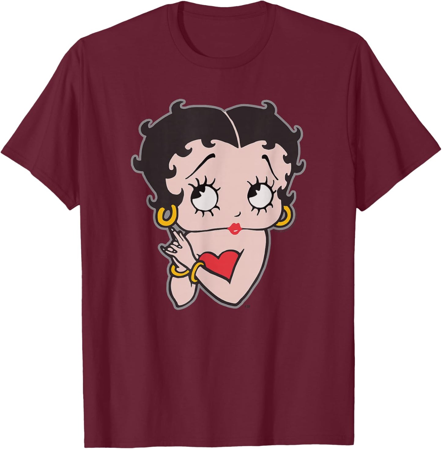 Betty Boop Hands Clasped Pose Poster V-2 T-Shirt - T-Shirt | Maroon