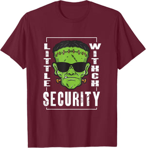 Little Witch Security | Horror Zombie | Halloween T-Shirt - T-Shirt | Maroon