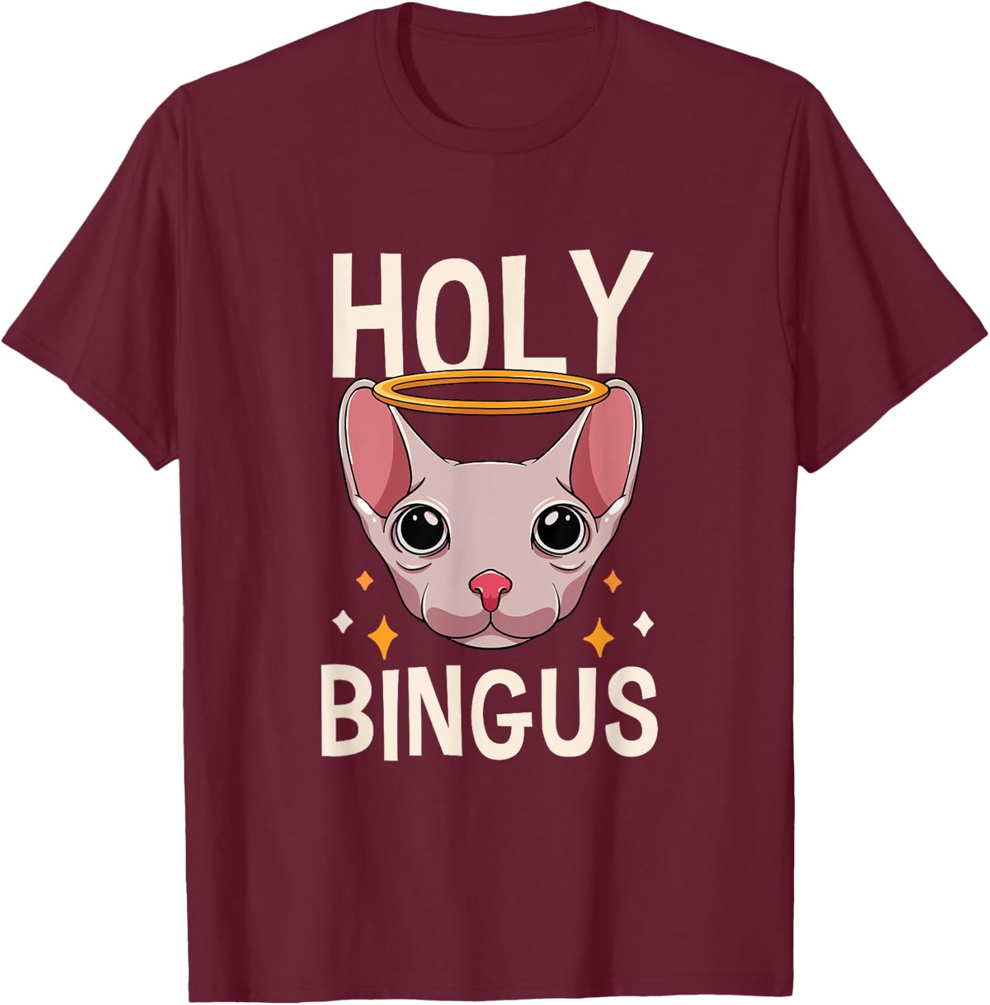 Kitty Sphynx Cat Hairless Kitten Bingus Cat Lover Men Women T-Shirt - T-Shirt | Maroon