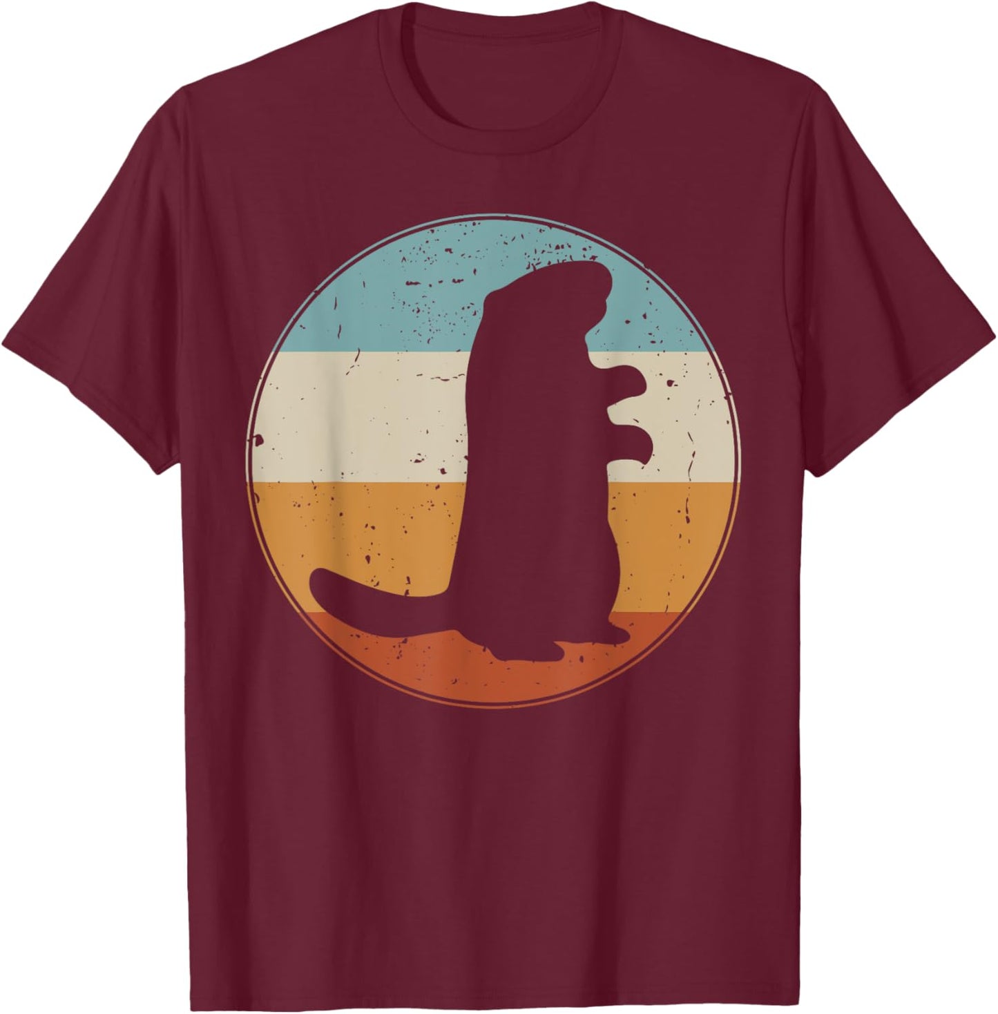 Groundhog Retro Vintage Funny Rodent Woodchuck Lovers T-Shirt - T-Shirt | Maroon
