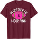 In October We Wear Pink Football Leopard Breast Cancer Faith T-Shirt - T-Shirt | Maroon