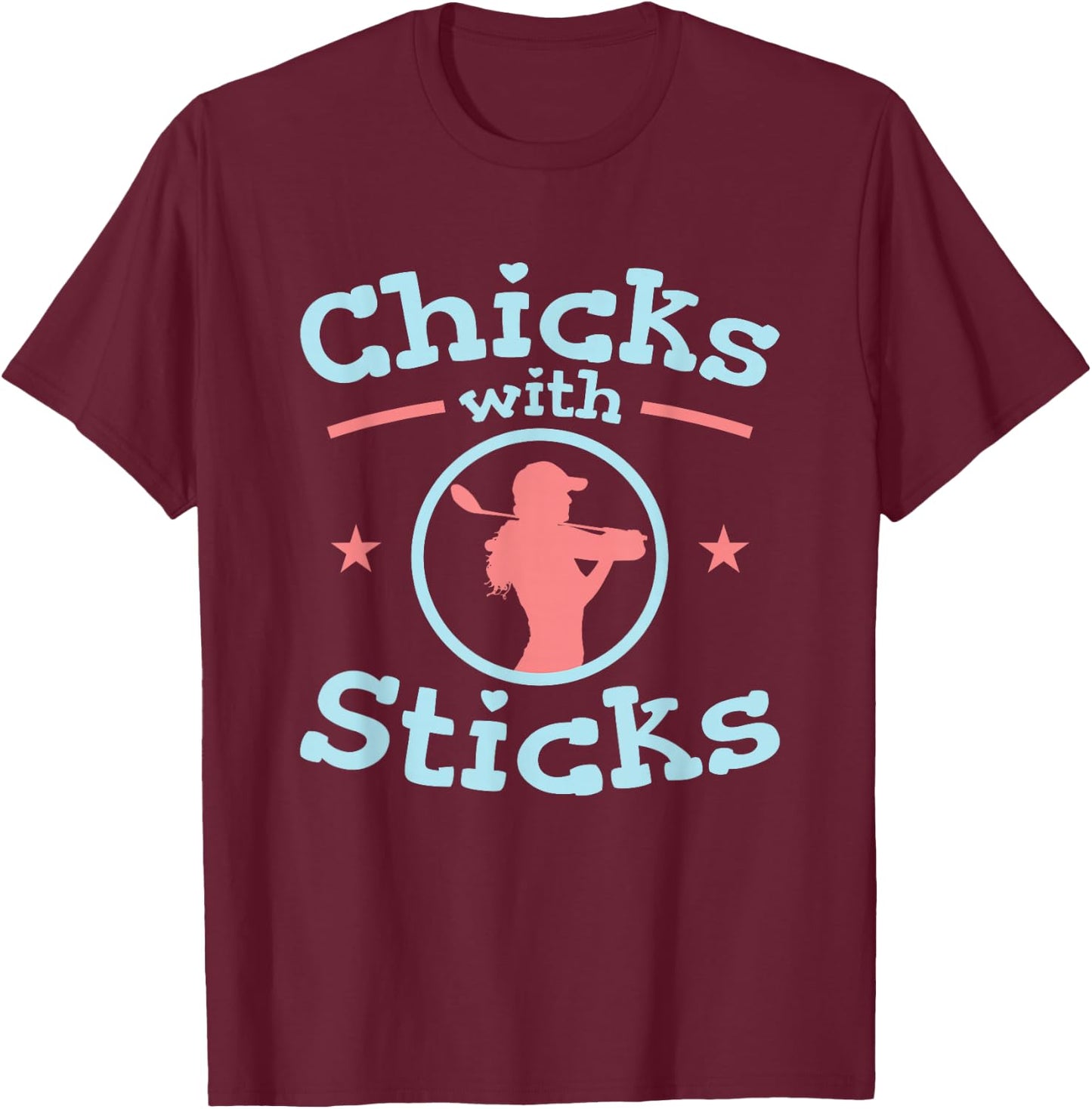 Chicks With Sticks Golf Women Club T-Shirt - T-Shirt | Maroon