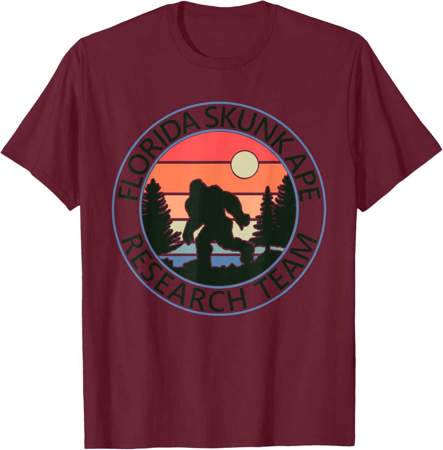 Florida Skunk Ape Research Team Fun Camping Hiking Outdoors T-Shirt - T-Shirt | Maroon