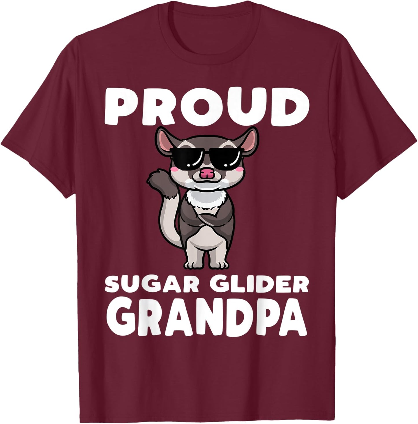 Sugar Glider Grandpa T-Shirt - T-Shirt | Maroon