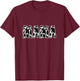 Mama Cow Pattern Cow Print T-Shirt - T-Shirt | Maroon