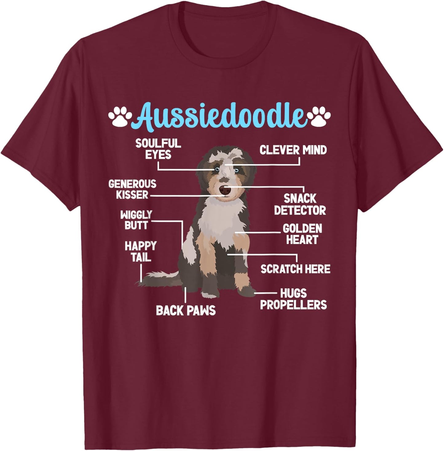 Aussiedoodle Mom Aussiedoodle Dad -Adults Black T-Shirt - T-Shirt | Maroon
